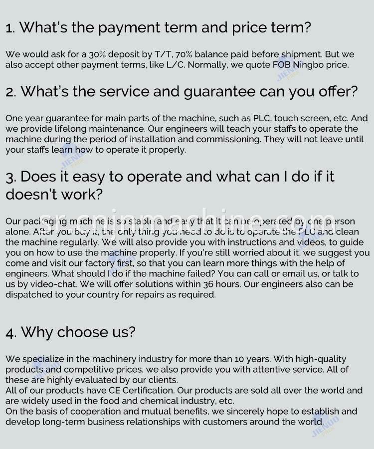 JIENUO FAQ